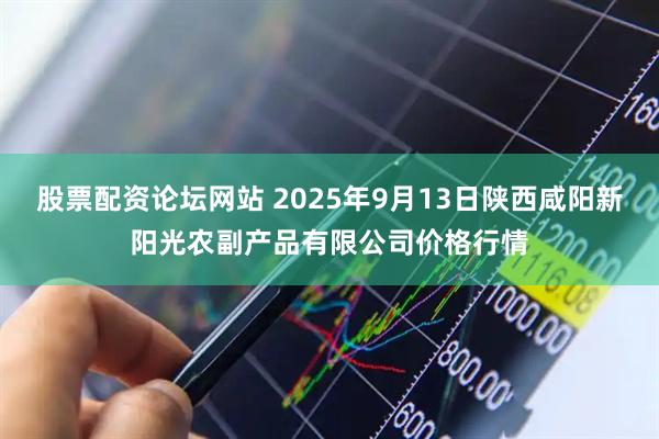 股票配资论坛网站 2025年9月13日陕西咸阳新阳光农副产品有限公司价格行情