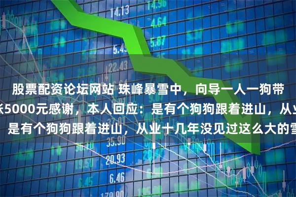 股票配资论坛网站 珠峰暴雪中，向导一人一狗带上百人撤离，有人转账5000元感谢，本人回应：是有个狗狗跟着进山，从业十几年没见过这么大的雪